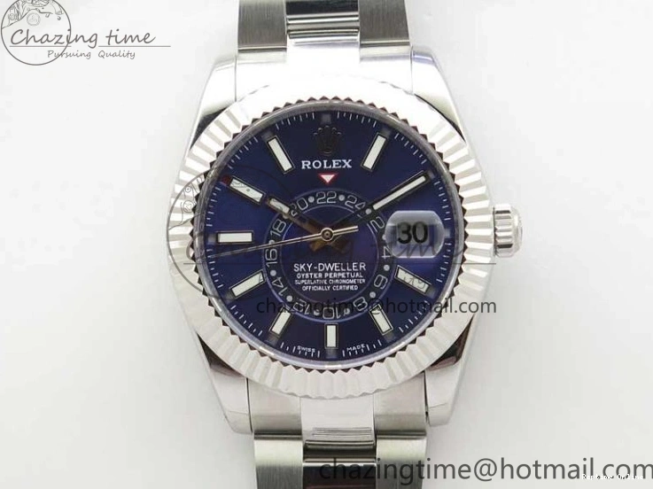 0413 Sky-Dweller 326934 SS AIF Blue Dial on SS Bracelet A23J to RelaxedFit 2787